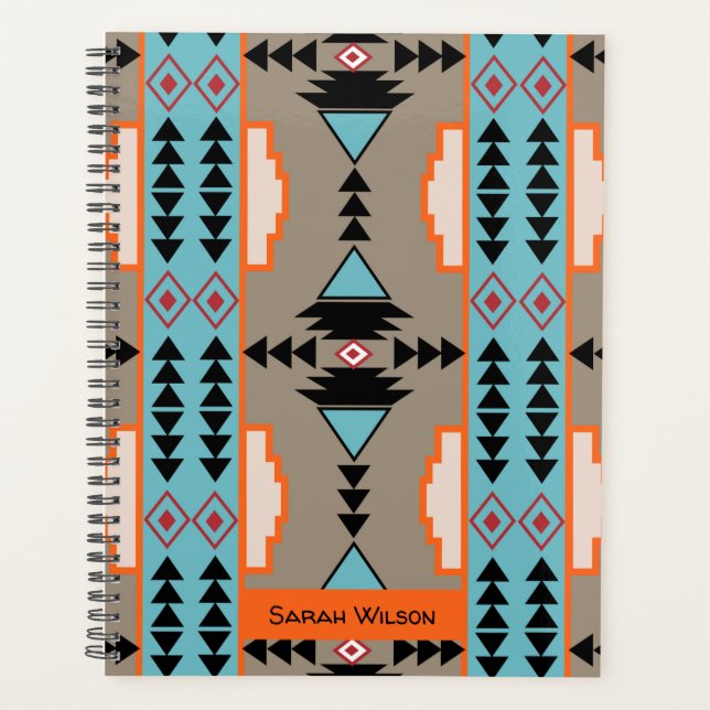 Aztec Mexican Geometric Pattern Planner (Front)