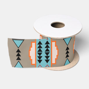 Aztec Mexican Geometric Pattern Satin Ribbon