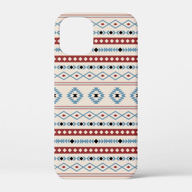 Aztec Mixed Motif Pattern Red Blue Blk Cream Case-Mate iPhone Case (Back)