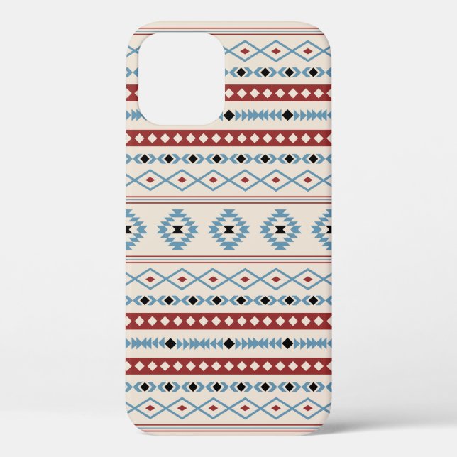 Aztec Mixed Motif Pattern Red Blue Blk Cream Case-Mate iPhone Case (Back)