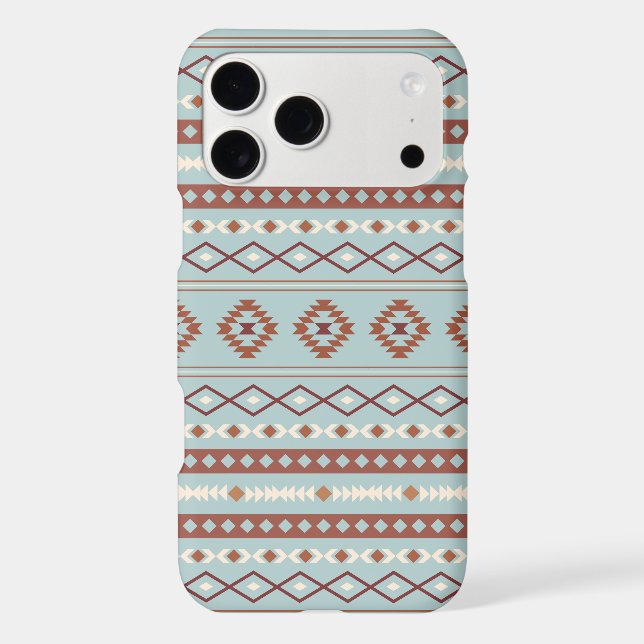 Aztec Mixed Motif Pattern Rusts Cream Blue (Back)
