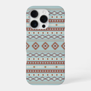 Aztec Mixed Motif Pattern Rusts Cream Blue iPhone 16 Pro Case