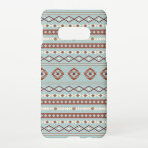 Aztec Mixed Motif Pattern Rusts Cream Blue Samsung Galaxy Case