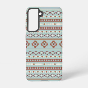 Aztec Mixed Motif Pattern Rusts Cream Blue Samsung Galaxy Case