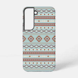 Aztec Mixed Motif Pattern Rusts Cream Blue Samsung Galaxy Case