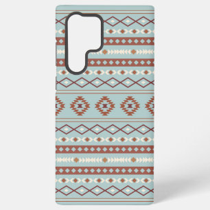 Aztec Mixed Motif Pattern Rusts Cream Blue Samsung Galaxy Case