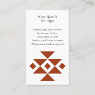 Aztec Motif Boho Boutique Salon Carte de visite