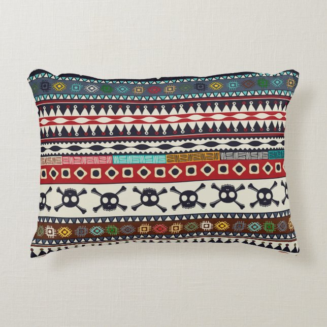 Aztec motif, seamless pattern design accent pillow (Front)