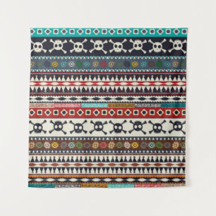 Aztec motif, seamless pattern design tapestry
