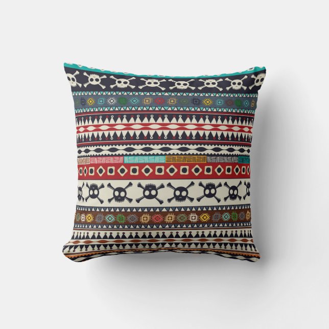 Aztec motif, seamless pattern design throw pillow (Front)