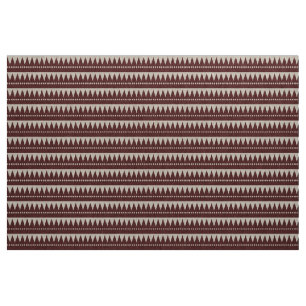 Aztec Mountains - Brown on White Fabric