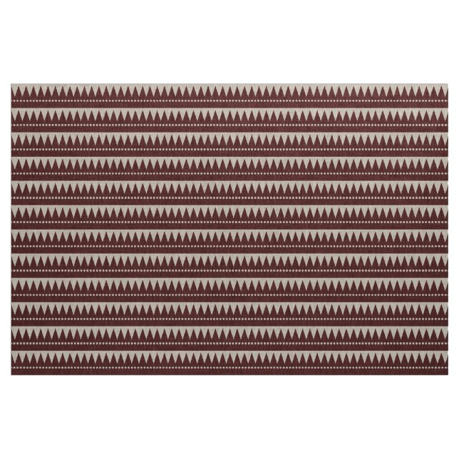 Aztec Mountains - Brown on White Fabric (Yard)