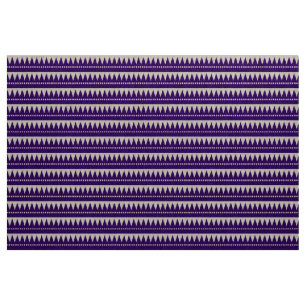 Aztec Mountains - Deep Purple on White Fabric