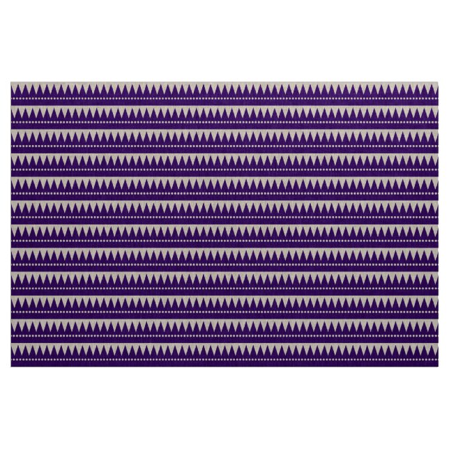 Aztec Mountains - Deep Purple on White Fabric (Yard)