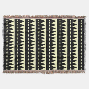 Aztec Mountains - Pale Yellow Throw Blanket