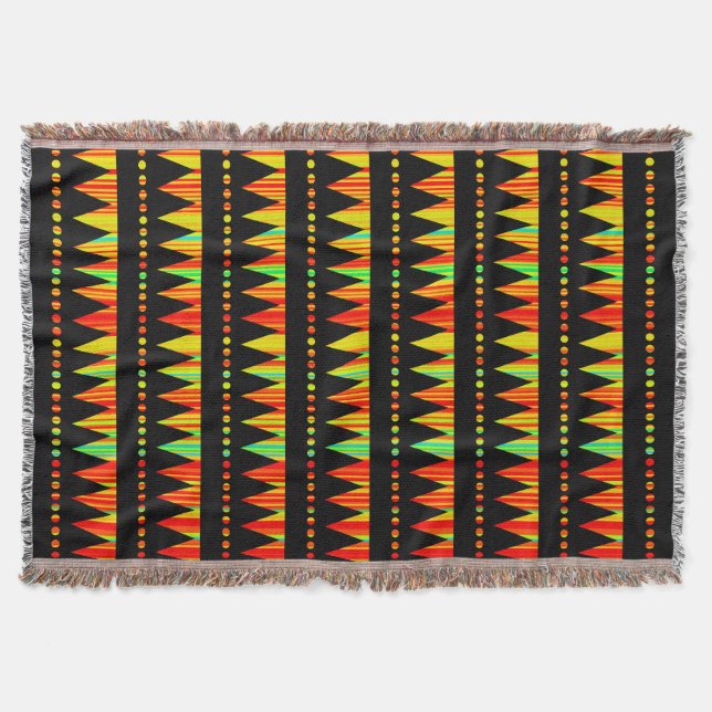 Aztec Mountains - Rainbow Streaks 03 Throw Blanket (Front)