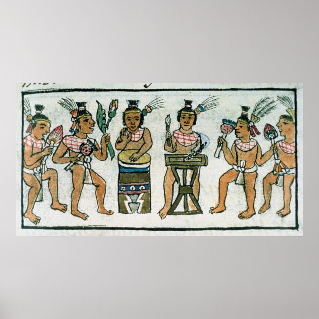 Aztec musicians from an account of Aztec Poster (Front)