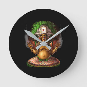 Aztec Mythology Deity Cihuateteo Round Clock