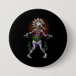 Aztec Mythology Deity Tzitzimitl 3 Inch Round Button