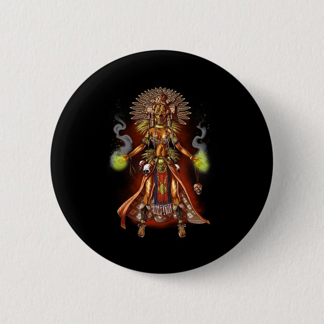 Aztec Mythology God Managua 2 Inch Round Button (Front)
