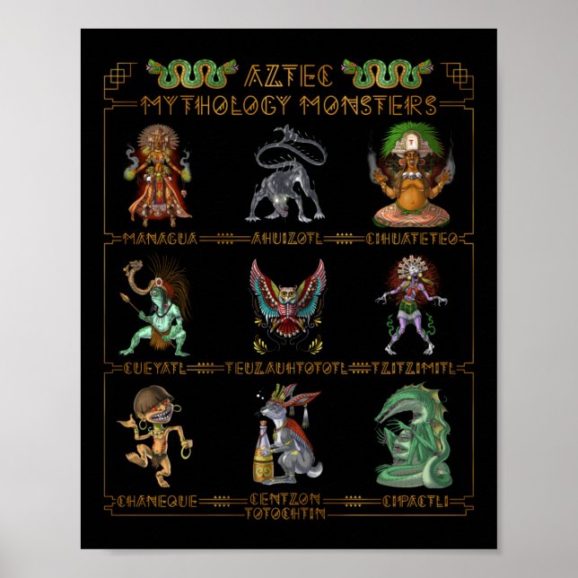 Aztec Mythology Monsters Poster (Front)