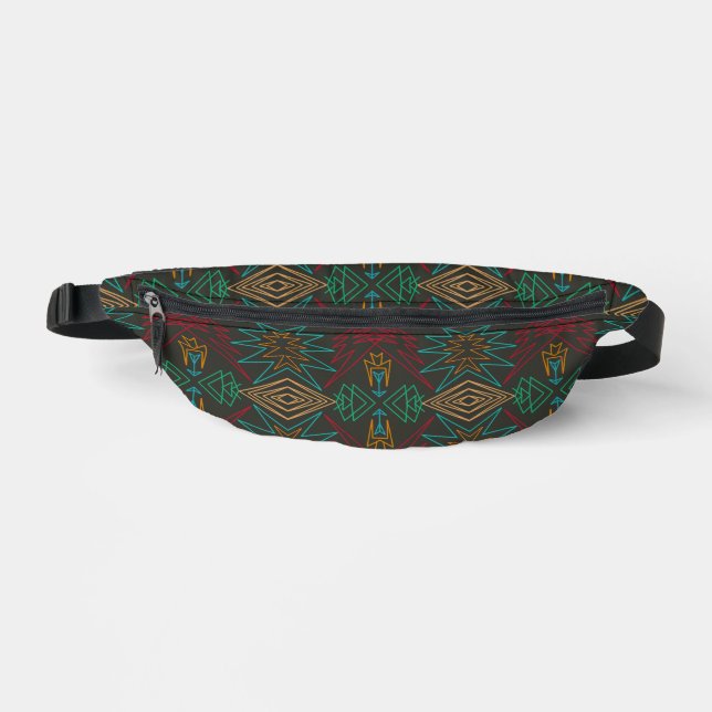 Aztec Native American Geometric Lined Pattern Art Fanny Pack (Front)