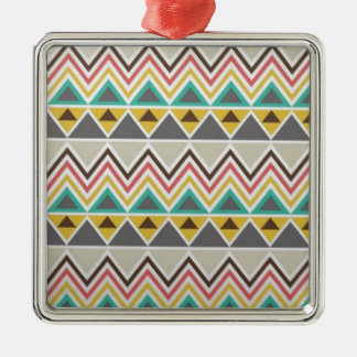 Aztec Native American Tribal Zigzags Design Style Metal Ornament