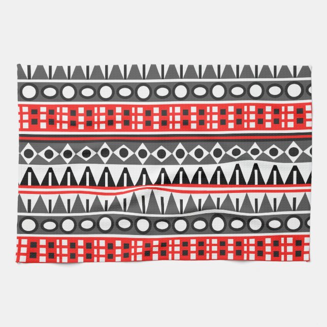 Aztec native pattern kitchen towel (Horizontal)