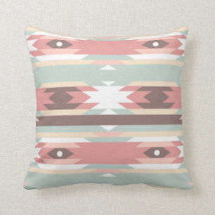 Aztec native pattern multi natural colours modern throw pillow