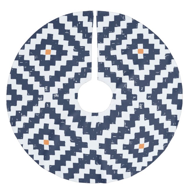Aztec Navajo Ethnic Seamless Pattern Brushed Polyester Tree Skirt (Front)