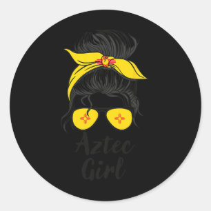 Aztec New Mexico Women Girl  Classic Round Sticker