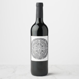 AZTEC OR MEXICA mexican Wine Label