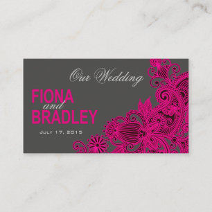Aztec Paisley Wedding Website - fuschia Enclosure Card