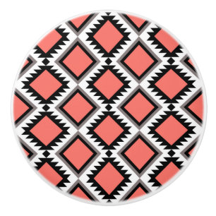 Aztec pattern ceramic knob