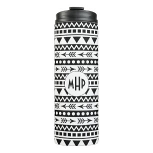 Aztec Pattern custom monogram tumbler