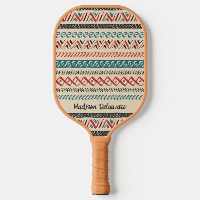 Aztec Pattern Custom Name Pickleball Paddle (Front)