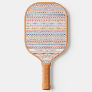 Aztec Pattern Custom Name Pickleball Paddle