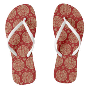 Aztec Pattern Flip Flops