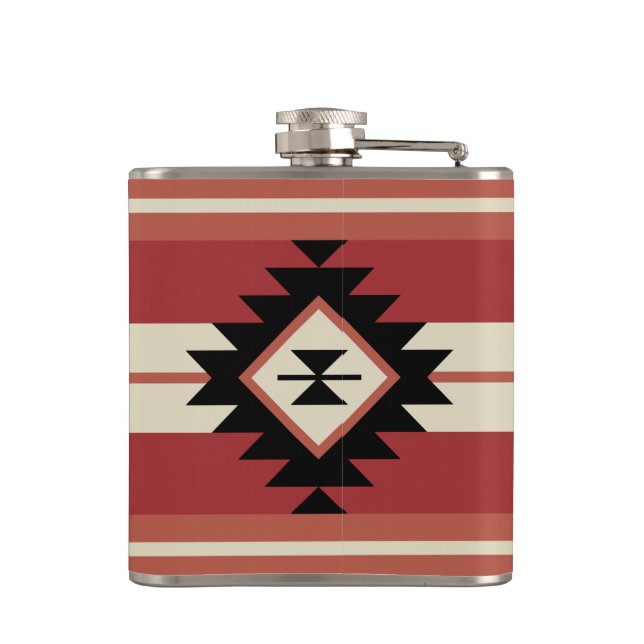Aztec pattern hip flask (Back)