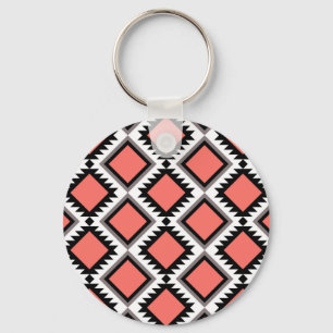 Aztec pattern keychain