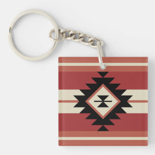 Aztec pattern keychain