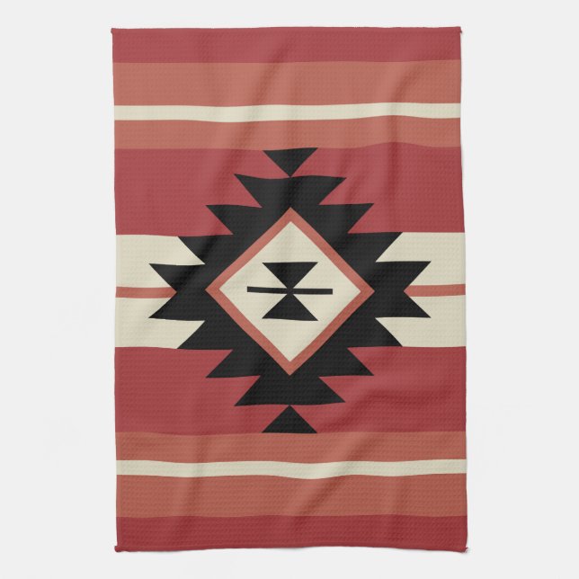Aztec pattern kitchen towel (Vertical)