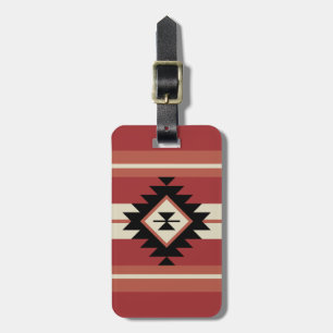 Aztec pattern luggage tag