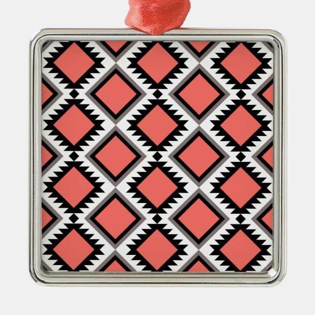 Aztec pattern metal ornament (Front)