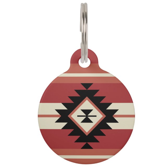 Aztec pattern pet tag (Front)