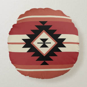 Aztec pattern round pillow