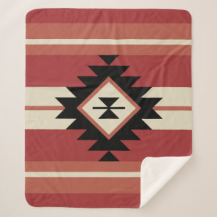Aztec pattern sherpa blanket
