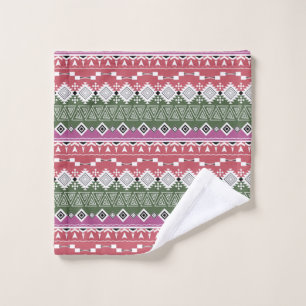 Aztec pattern, stripes . bath towel set