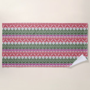 Aztec pattern, stripes / beach towel