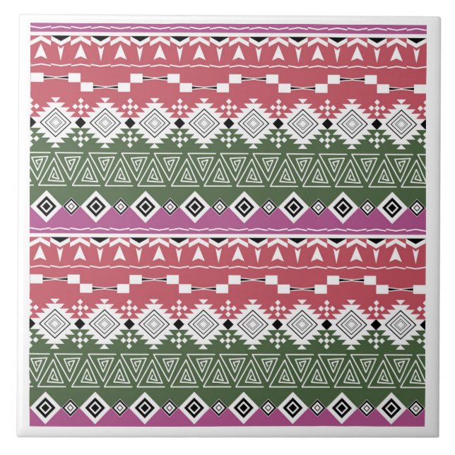 Aztec pattern, stripes . tile (Front)